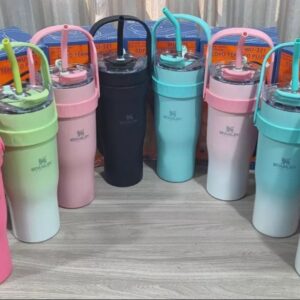 COPO STANLEY VIRGINIA 1200ML COM ALÇA E CANUDO INOX
