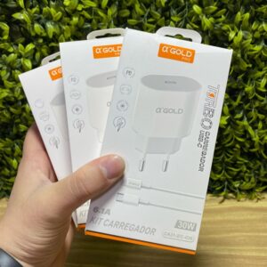KIT CARREGADOR 30W TYPE C TO LIGHTNING GOLD CA31-2